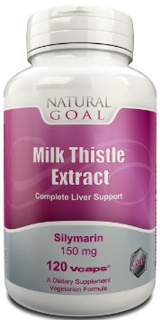 Milk Thistle Extract - Premium Liver Cleanse and Detox Support Supplement - 80 Silymarin Natural Herbs and Safe - 120 Capsules - Lifetime 100 Satisfaction Money Back Guarantee