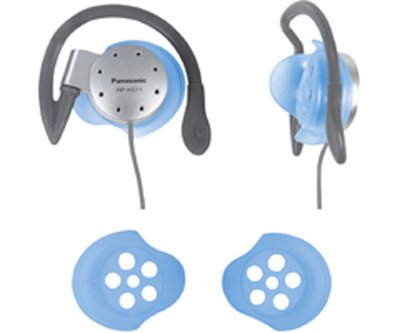 Panasonic RP-HS11 Water-Resistant Lightweight Sport-Clip Headphones with Washable Pads (Blue) (Discontinued by Manufacturer)