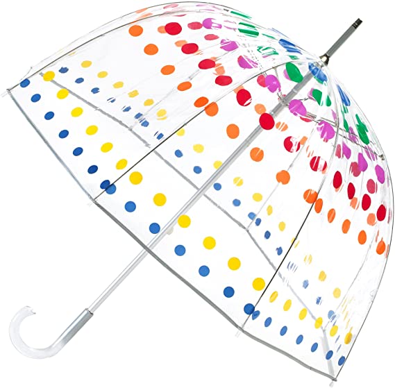 totes Signature Clear Bubble Umbrella, Zigzag