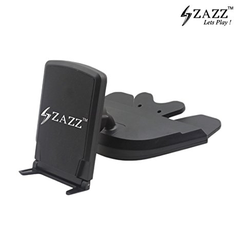 ZAZZ™ - Easy to Mount Magnetic Mobile, Car CD Slot Magnetic Phone Car Mount Holder - Strong Magnet, Universal Cradle for Smartphone iPhone X, iphone 10, iphone 8, iPhone 7, iPhone 6, Samsung of any other Android Phone – Black