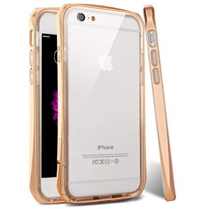 ENDLER TPU Dual Layer Aluminum Metal Bumper Case for iPhone 6/6s Plus [No Signal Weakened] [Military Grade]Armor Shield Heavy Duty BUMPER Case for Apple iPhone 6/6s Plus 5.5 inch(Gold)
