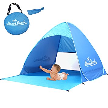 MonoBeach Portable Baby Beach Tent Pop up Sun Shelter for 2-3 Person (Blue)