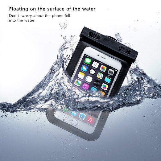 KingCool Universal Waterproof Case Bag Pouch for Apple iPhone 6 6 Plus 5S 5C 5 4S Samsung Galaxy S5 S4 S3 S6 Samsung Note 4  3  2  1 HTC One M8 2014 M7 and other SmartphoneBlack