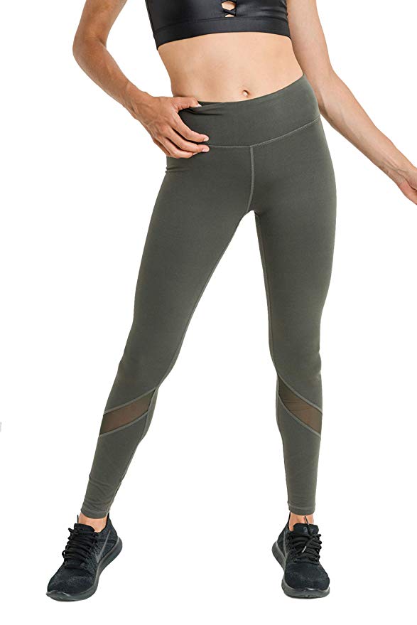 Mono B Women's Performance Activewear - Yoga Leggings with Sleek Contrast Mesh Panels