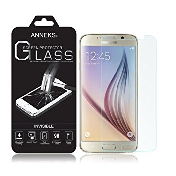 Anneks® Premium Invisible Tempered Glass Screen Protector for Samsung Galaxy S6 with Crystal Clear Transparency 9H Hardness and Ultra Slim Design