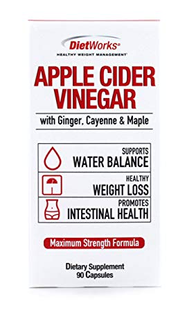 DietWorks Apple Cider Vinegar with Ginger, Cayenne & Maple, 90 Count