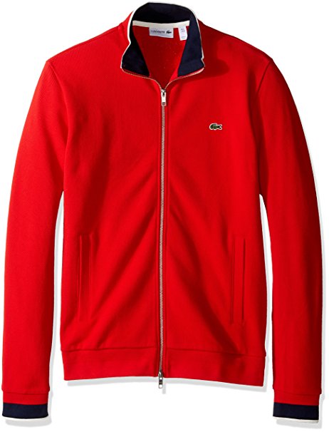 Lacoste Men's Long Sleeve Semi-Fancy Pique Full-Zip