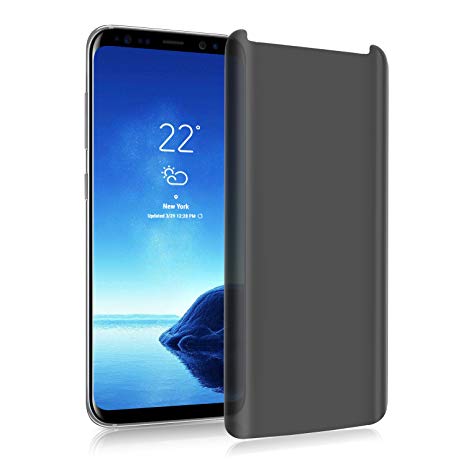 YCFlying Galaxy S8 Plus Privacy Screen Protector [Upgrade Version] 3D Anti-spy Tempered Glass Screen Film 9H Hardness Anti-Scratch Anti-Peep Shield for Samsung Galaxy S8 Plus/S8  (6.2") Transparent