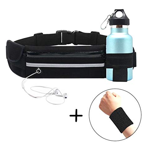ZOORON Running Belt Waist Pack - Water Resistant Runners Belt Fanny Pack for Hiking Fitness - Adjustable Running Pouch for All Kinds of Phones iPhone Android Windows
