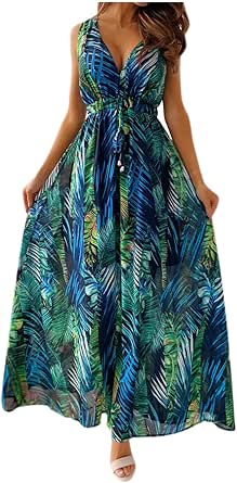 Summer Dresses for Women Casual Trendy Vacation Boho Flowy Long Dresses Hawaiian Prom Party Tropical Sundresses