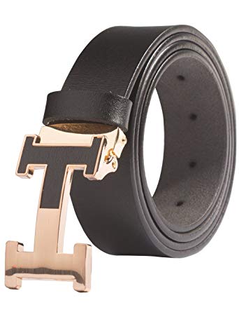 Men's Geniune Leather Belt Slide Metal Buckle Adjustable Waistband 35MM