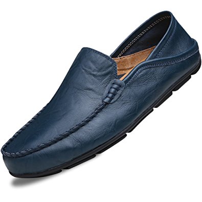 Lapens Men's Driving Shoes Premium Genuine Leather Fashion Slipper Casual Slip On Loafers Shoes