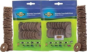 PetSafe Treat Rings for Busy Buddy Dog Toys - Easy to Digest - Interactive Toy Refills for Aggressive Chewers - Stimulating Puppy Supplies - Eases Stress - 60 Rings - Size A - Original/Peanut Butter