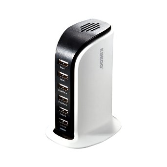Kinkoo® 40Watt 6-Port High Speed USB Charging/Hub Station with iPower Technology for Apple iOS, Android devices, Kindle, Bluetooch devices and Virtually all Other USB Compatible Devices(White)