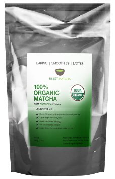 Matcha Green Tea Powder - 100% Certified Organic Japanese Matcha - Superior Culinary Grade, Antioxidant Rich, Energy & Calorie Burning Booster - For Smoothies, Lattes & Baking, 3.5oz (100g)