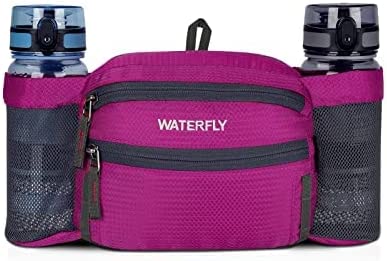 WATERFLY Fanny Pack Waist Bag: Large Hiking Fannie Pack with Two Water Bottle Holders Lightweight Phanny Pouch Hip Lumbar Jogging Cycling Walking Outdoor Sports Woman Man
