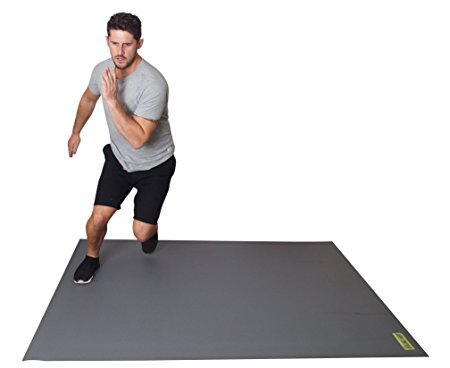 Gray Matter Large Cardio Exercise Mat 72" Long x 60" Wide X 6mm Thick. For Home-Based Workouts With or Without SHOES. PLEASE NOTE THIS BATCH HAS BEEN DISCOUNTED TO REFLECT A SMALL AESTHETIC DEFECT