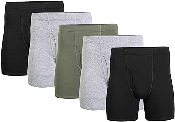 Gildan Mens Covered Waistband Boxer Briefs, Multipack