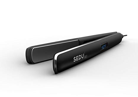 Sedu Pro 1’’ Styling Flat Iron with StyleShield Technology for Professional Salon and Home Use, Digital Temperature Display, Titanium Heating Core - Black