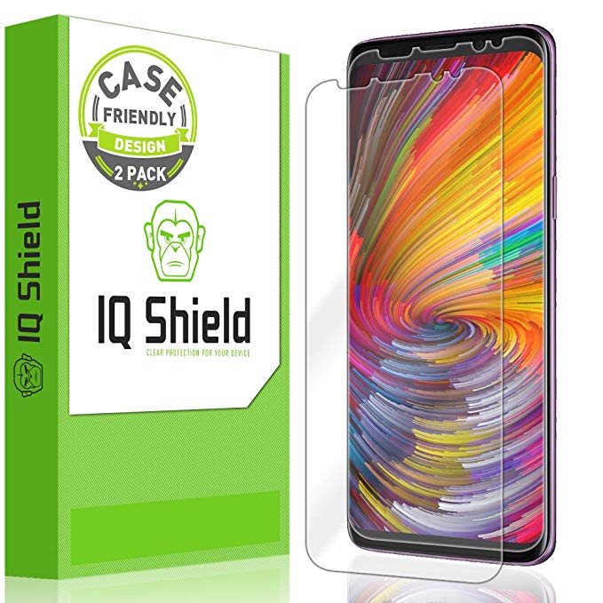 Galaxy S9 Screen Protector (2-Pack) [Ultimate] [Case-Friendly], IQ Shield LiQuidSkin Full Coverage Screen Protector for Galaxy S9 (Version 2) HD Clear Anti-Bubble Film