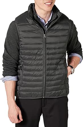 Amazon Essentials Men's Lightweight Water-Resistant Packable Puffer Vest