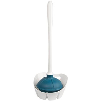 Kleen Freak 3001600 Antibacterial Toilet Plunger with Holder – Advanced Germ Guard – Maximum Plunging Power