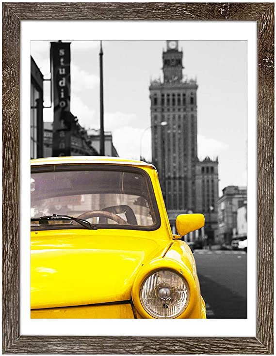 Emeyart 12x16 Frame Made to Display 11x14 Picture with Mat or 12x16 Photo Without Mat Picture Frames Wall Art for Wall Decor or Table Top Display,Brown
