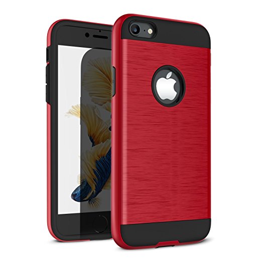 iPhone 8 Case, iPhone 7 Case, A-Maker Shockproof Full Protective Anti-Scratch Resistant of Heavy Duty Dual Layer Rugged Case for Apple iPhone 8 (2017) / iPhone 7 (2016) - Red