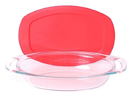 Pyrex Easy Grab 1.3 Quart Glass Oval Bakeware Dish