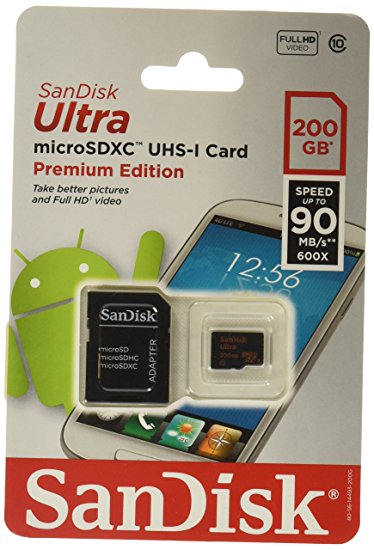 Sandisk Ultra MICROSD UHS-I 200GB Flash Memory Card (SDSDQUAN-200G-A4A)