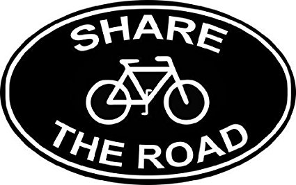 Share The Road Bumper Sticker Cyclists 4.5" X 4.5"
