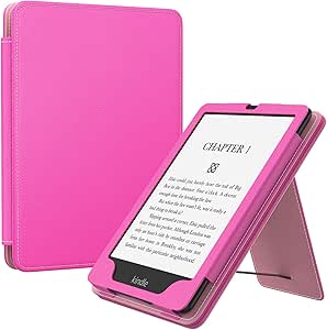 MoKo Case for Universal 6.8" eBook Readers, Slim PU Shell Cover Case with Auto-Wake/Sleep for 6.8 Inch Touchscreen E-Readers, Persian Pink