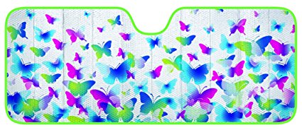 Auto Expressions 804705 Jumbo Size Butterfly Frenzy Accordion Shade