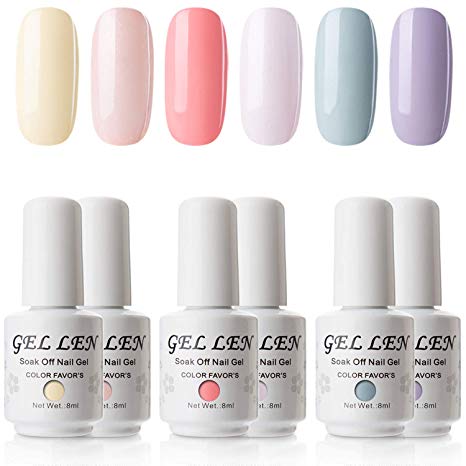 Gellen Gel Polish Set Colors of Innocence Series - Fresh Vibrant Colors Full Coverage Nail Art Kit 0.27fl oz