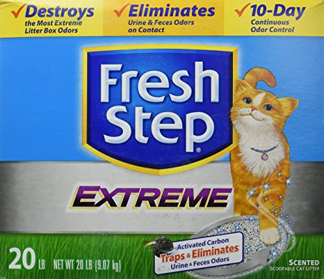 FRESH STEP CAT LITTER 261347 Fresh Step Extreme Odor Solution Scoop Litter Boxes for Cats, 20-Pound