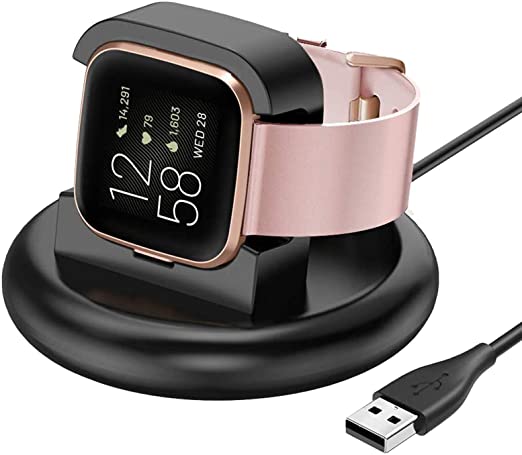 KIMILAR compatible with Fitbit Versa 2 Charger (NOT for Versa/Versa 3), 80° Portable USB Charging Cable Charge Stand Charger Dock compatible with Fitbit Versa 2 Only