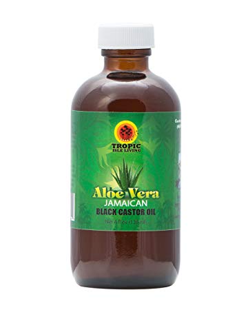 Tropic Isle Living Aloe Vera Jamaican Black Castor Oil 4oz - Glass Bottle