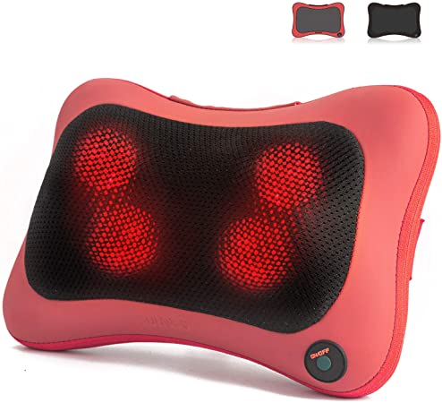 SULIVES Shiatsu Back and Neck Massager, Massage Pillow with Heat for Muscle Pain Relief, The Best Relaxing Gift for Home Offices and Cars