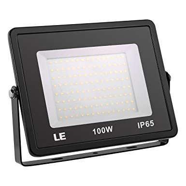 LE 100W 8000lm Super Bright Outdoor LED Flood Lights, Daylight White 5000K, 250W HPSL Equivalent, Waterproof, Security Lights, Outdoor Floodlight.