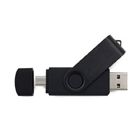 Dual Purpose16GB USB Drive,KINGWorld USB Flash Drive Disk for Cell Phones,Tablets and Personal computers (Black-B)