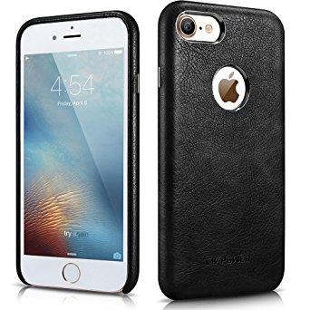 iPhone 8 Case - Premium PU Leather Case [Vintage Classic Series] – Best Cellphone Case Protective Back Cover - Ultra Slim Fit Phone Case for Apple iPhone 8 by CIVPOWER (Black)