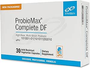 XYMOGEN ProbioMax Complete DF - 45 Billion CFU Probiotic Supplement - High Dose, Multi-Strain, Dairy Free Probiotics with Lactobacillus acidophilus   Bifidobacterium lactis HN019 (30 Capsules)