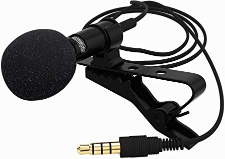 FEEMIC Lavalier Lapel Microphone Tie Clip-on Mic for iPhone, iPad, Mobile Phones, Omnidirectional Condenser Microphone