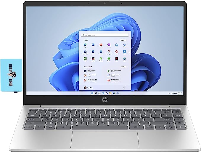 HP 2023 14.0" FHD IPS Laptop (Intel Iris Xe i7-1355U Upto 5 GHz, 32GB RAM, 1TB PCIe SSD, Intel Iris Xe, Backlit KB, WiFi 6, Bluetooth 5.2, Win 11 Home) with Dockztorm Dock