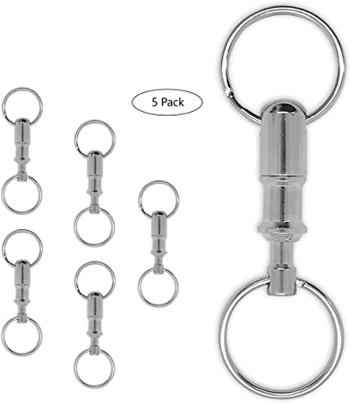 Lucky Line Quick Release, Pull-Apart Key Holder Separator, Pack of 5, Silver (70705), Nickel Plated