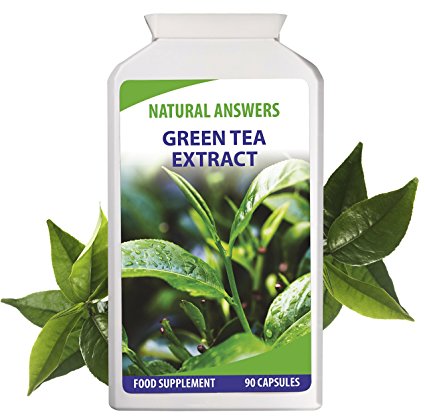 Green Tea Extract by Natural Answers - 90 Tablets - 1 Month  Supply - High Strength Weight Loss Antioxidants Tablets - Natural Fat Burning Supplement UK Manufactured - Appetite Suppressant Diet Pills