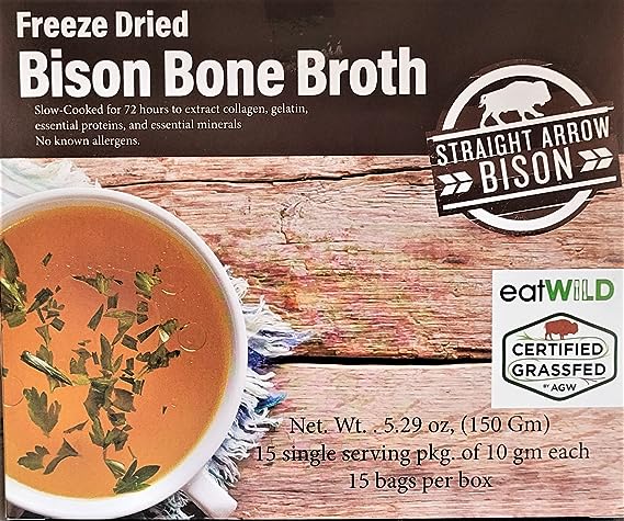 Freeze Dried Bison Bone Broth (15 packets per box)