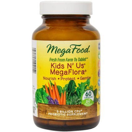 MegaFood - Kids N Us MegaFlora Maintains Intestinal Health Bowel Regularity and Immunity 60 Capsules