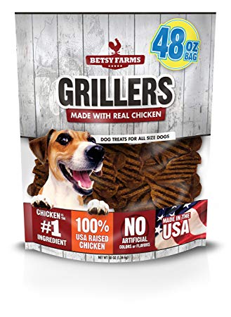 Betsy Farms 92200011048 Beef Chicken Grillers Dog Jerky Treats, 48 oz