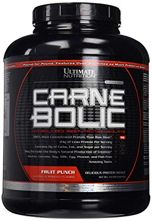 Ultimate Nutrition Carnebolic Hydrolyzed Beef Protein Isolate, Fruit Punch, 3.7 Pound